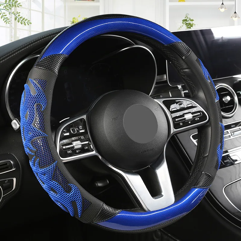 O/D Shape Carbon Fibre Leather Car Steering Wheel Cover Four Seasons Steering Wheel Hubs For VW GOLF 7 2015 POLO JATTA