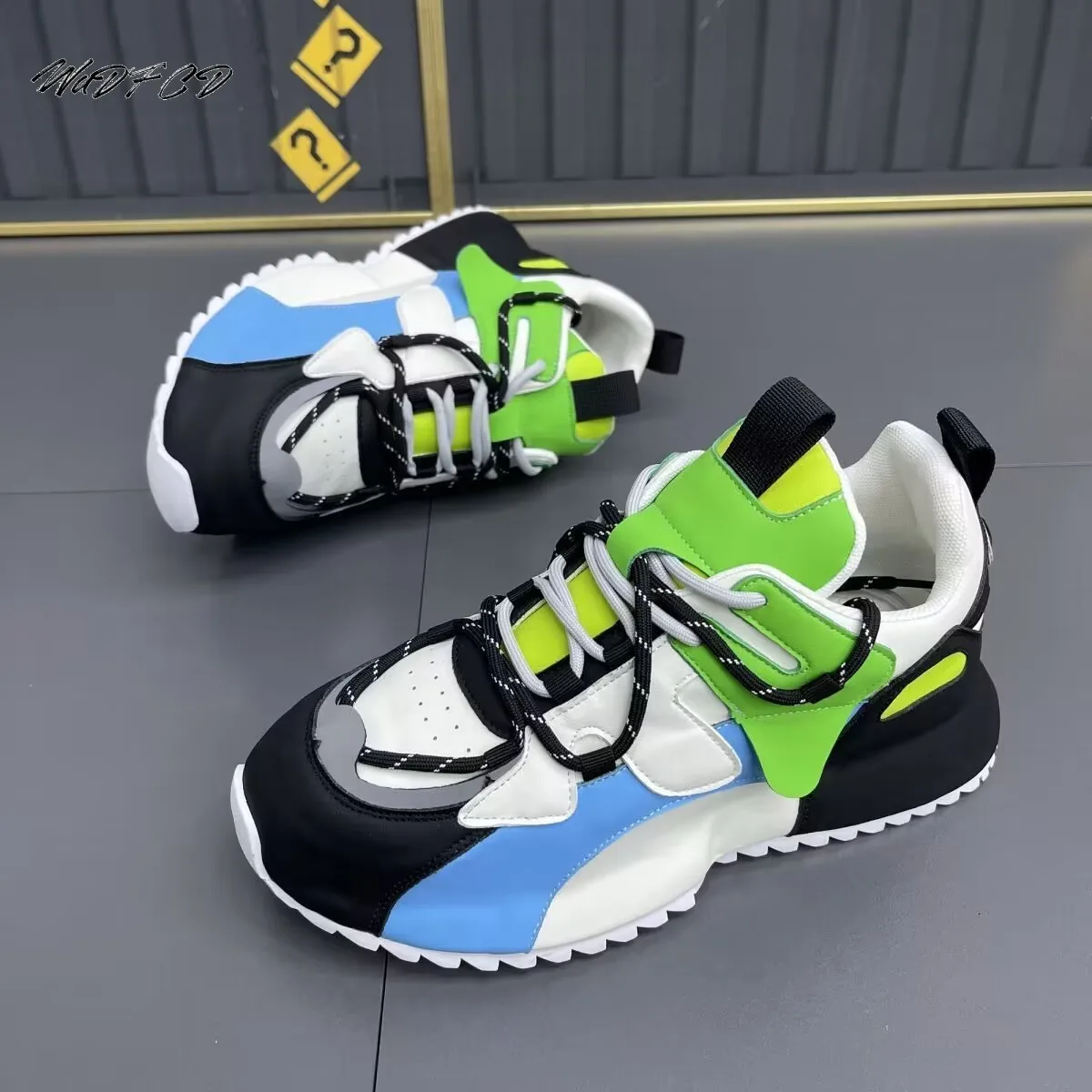 Chunky Sneaker Men Cover Bottom Board Shoe Fashion Casual Secondary Leather Cowhide Breathable Increased Internal Platform Shoes