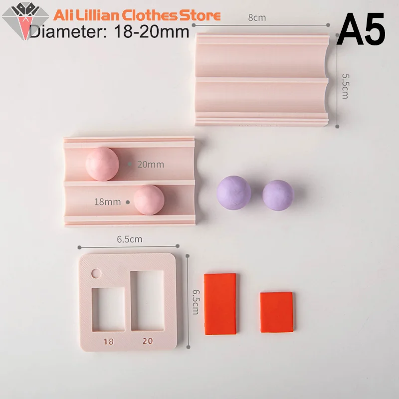 Forma e cortador de esfera de argila 4-15mm, faça você mesmo, multi-tamanho, fabricante de bola de argila de polímero, molde de bola de rolamento para brincos, colares, joias