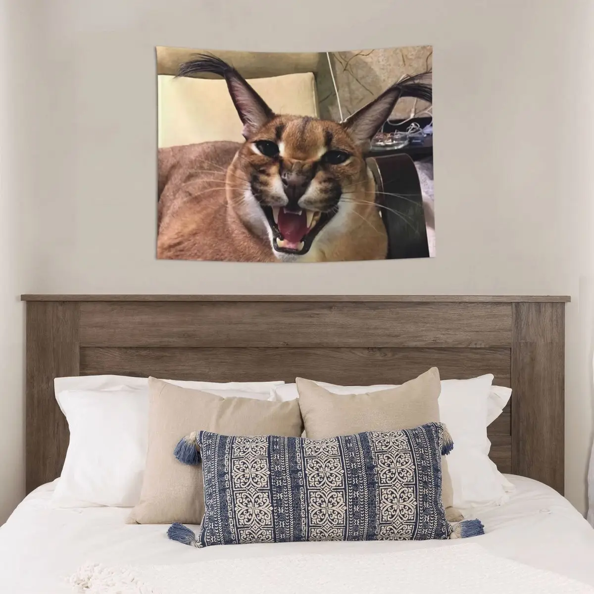 Arazzo Caracal Cat Floppa Meme Hippie personalizzato per la decorazione della camera da letto arazzi decorazioni per la casa