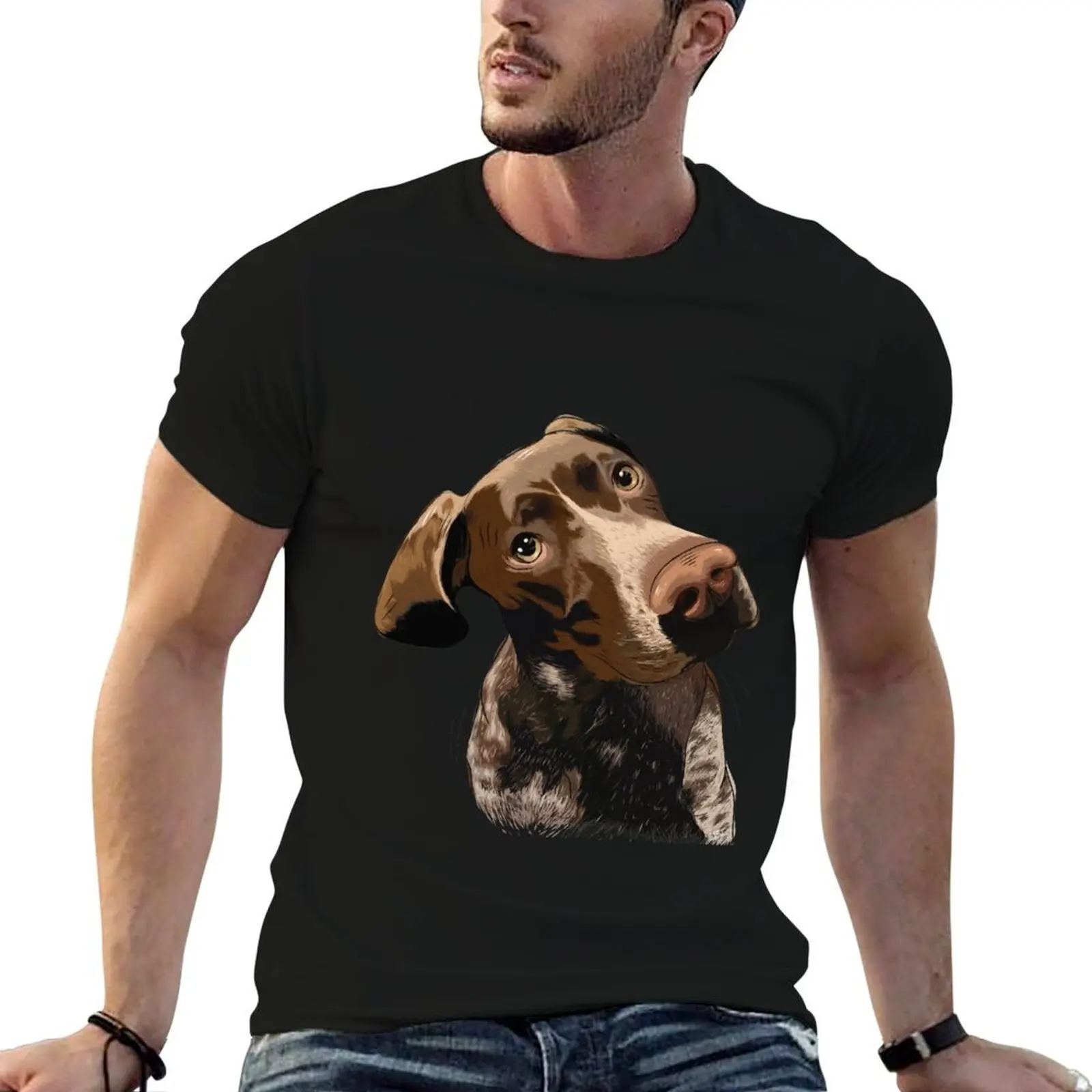 German Pointer original illustration T-Shirt t shirt man cotton man t shirt cotton t shirt personalised T-shirt
