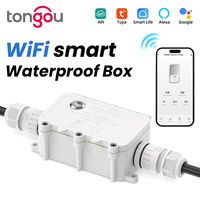 TONGOU Tuya Smart Waterproof Box for Smart Home,Power Display,1-16A Adjustable Timer, Voltage & Current Protection