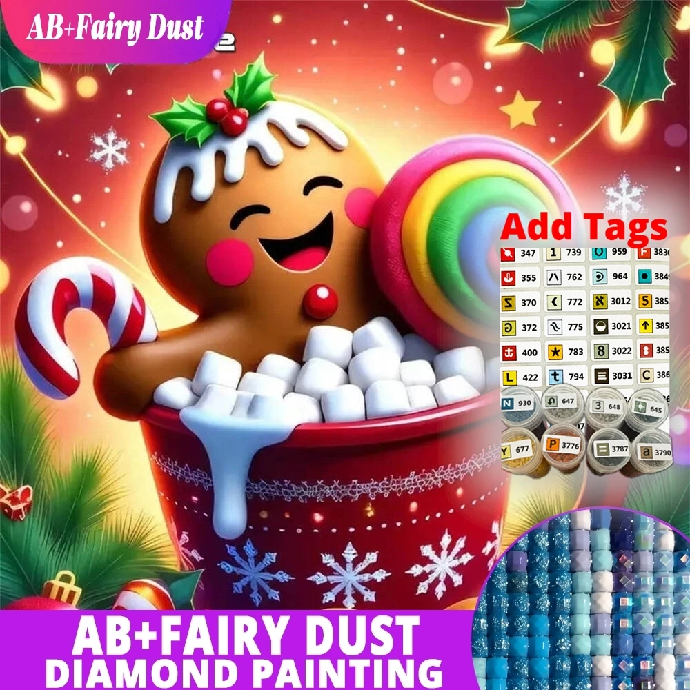 

AB Fairy Dust Diamond Mosaic Doll Picture Rhinestones Cartoon Diamond Painting Cup DIY Pattern For Adults Beginners Christmas Gi