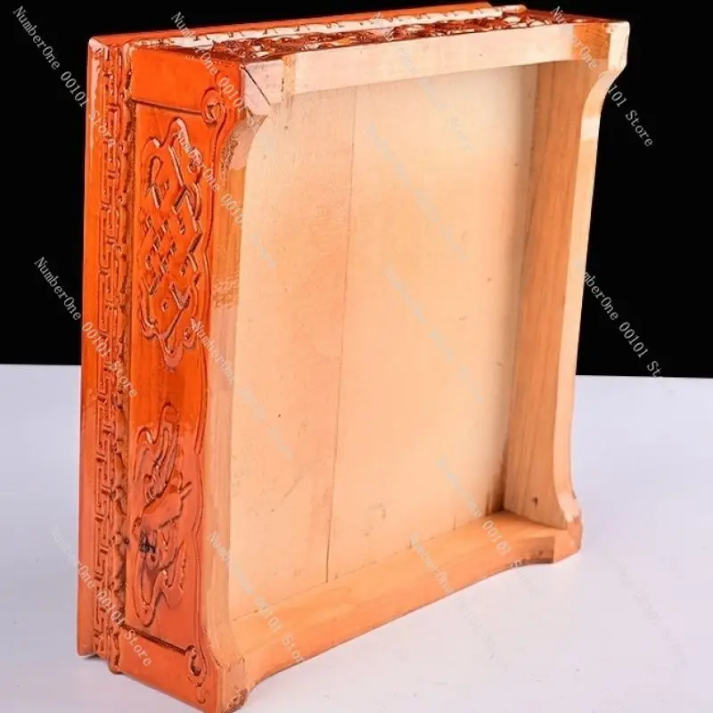 Tibetan rectangular eight auspicious wooden serving plate | Household nut fruit plate
