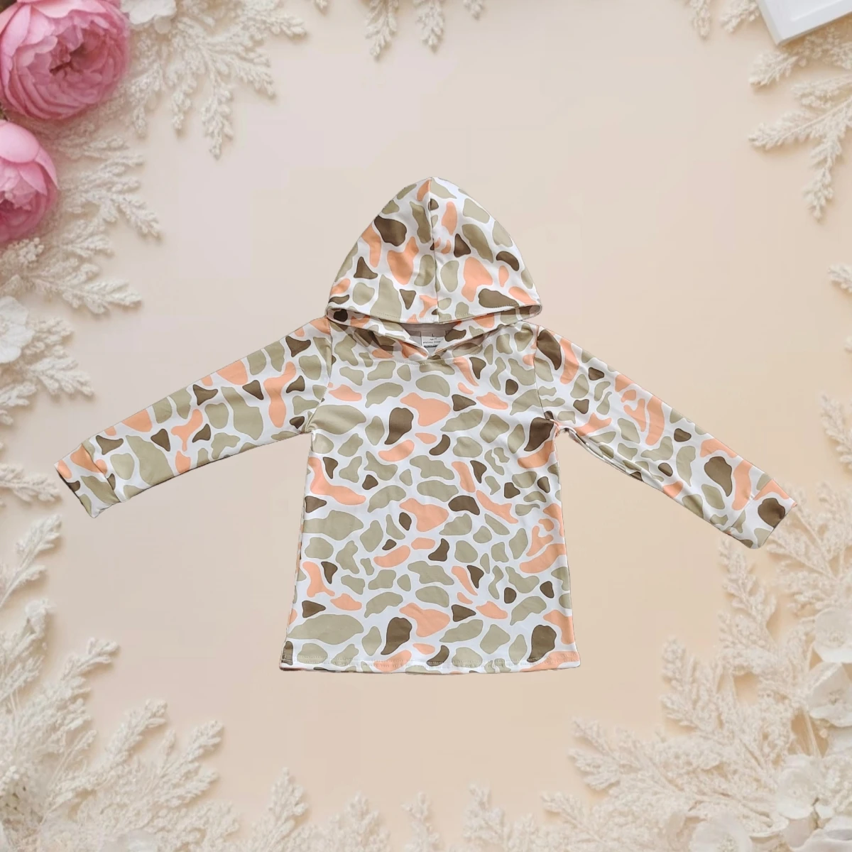 

New Fashion Toddler Baby Boys Western Green Khaki Camo Print Hoodie Top Long Sleeve Sportswear Kids Casual Sweatshirt Tops Shirt