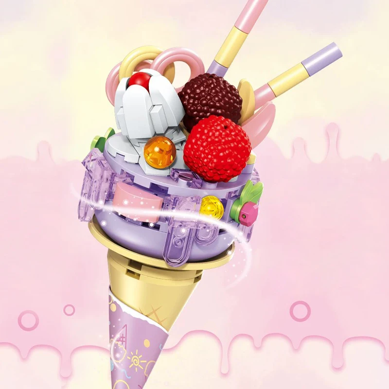 6IN1 Kawaii Candy Planet Model Building Blocks Girls Toys DIY Sweet Barrel Castle Mini Bricks Kids Birthday Gifts