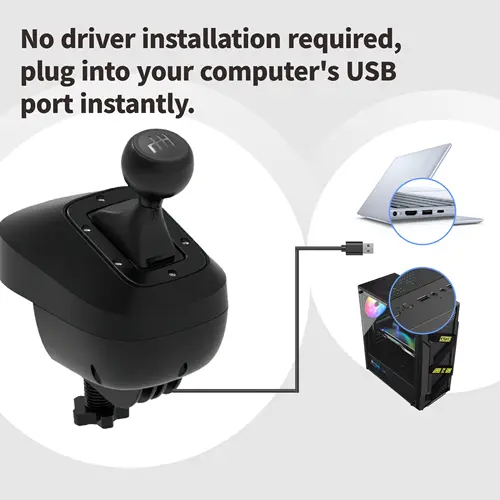 Imagen 2 del producto DOYO PC Gaming Volante H Shifter PC, H Gears Simulador USB para Logitech G29 G27 G25 G920 Thrustmaster T300RS/GT