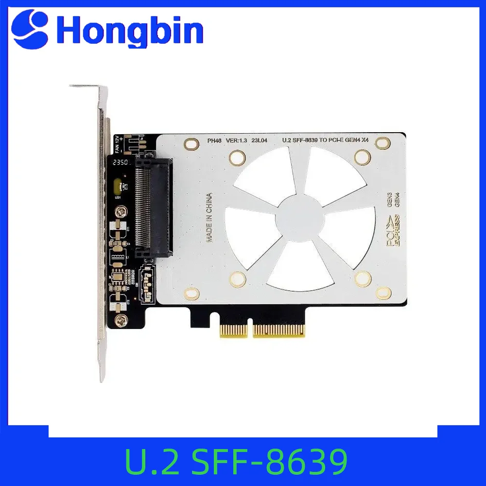 U2X16 PCIE X16 to U.2 SFF-8639 Expansion Card High Power Self-Powered SSD Adapter for Storage Expansion