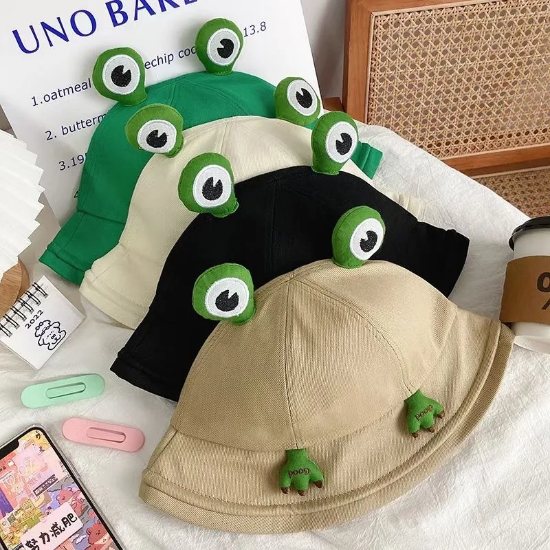 

2023 Ladies Outdoor Casual Hat Cute Everything Fisherman Hat Outing Sun Visor Hat Panama Hat Small Frog Bucket Cap Basin Cap