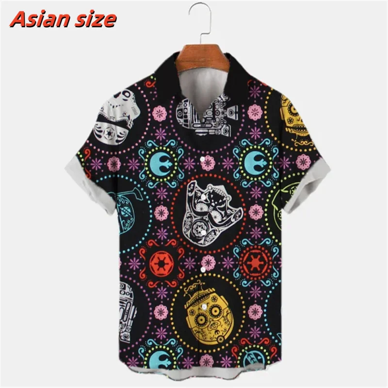 3D Printed Cool Mecha Aloha Shirt For Men Space Fight Pattern Blouse Summer Loose Short Sleeve Lapel Tops Hawaiian Shirts