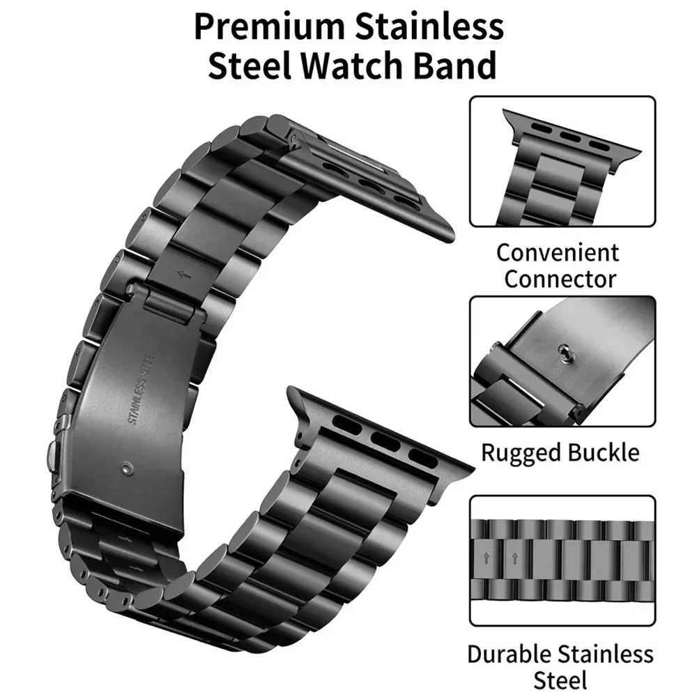 Stainless Steel Strap for Apple Watch Ultra 2 3 Band 46mm 49mm 40mm 44mm 42mm 41mm 45mm Bracelet IWatch Series 10 9 8 7 SE 6 5 4 image 5