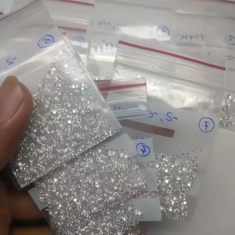 Melee CVD Lab Diamond 0.7mm 1mm 2mm 3mm Small Diamond Wholesale Tiny Diamond Side Stone D E Color VVS Lab Grown Diamond