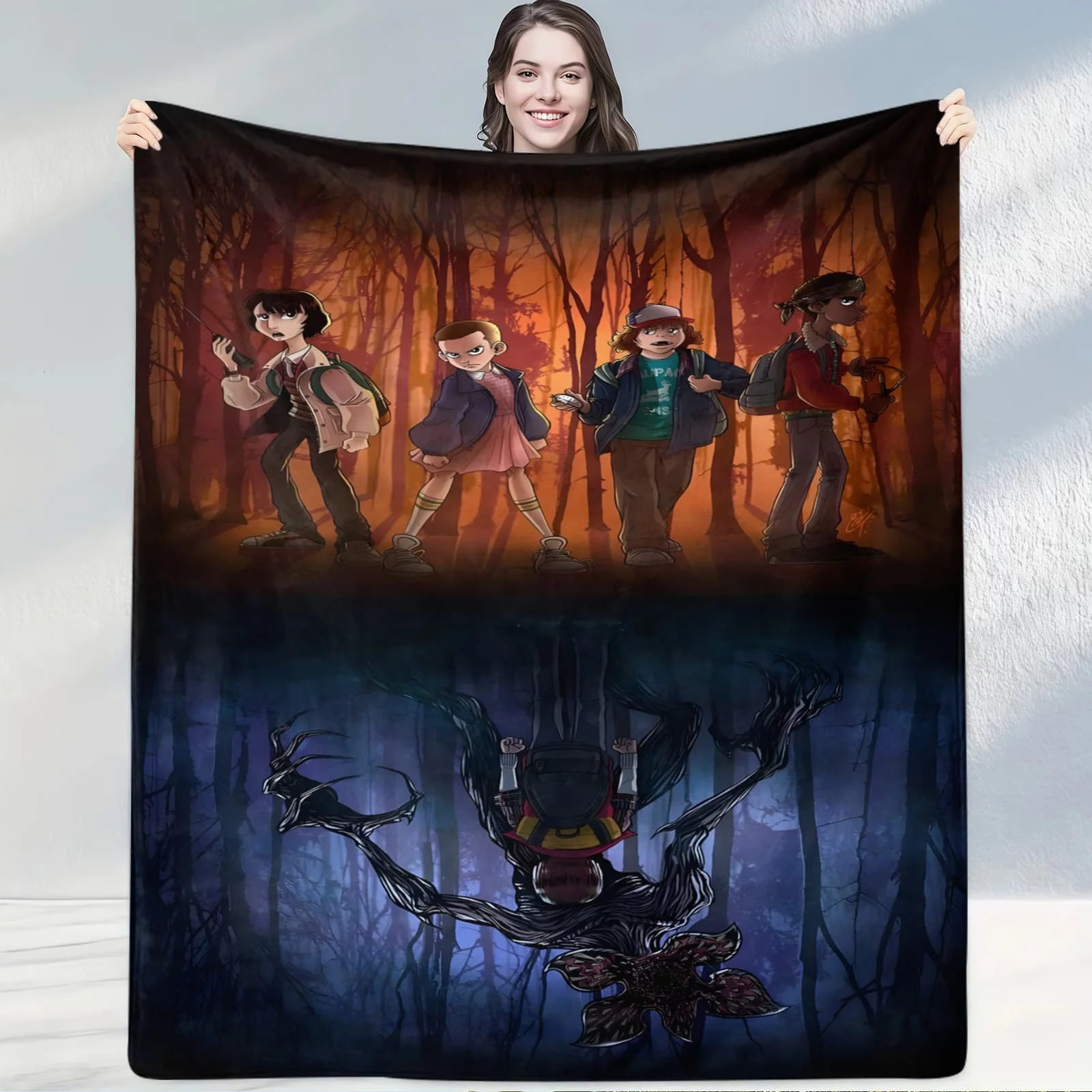 

Плед «Приключения в двух мирах»: уютный мягкий плед для гостиных и фан-комнат, идеален для любителей триллера