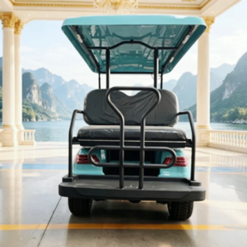 Factory 2+2 4 Seater High-End Quality Golf Cart Electric Golf Cart Custom Golf Cart With 12-Inch Off-Road Tires Upholstered Seat