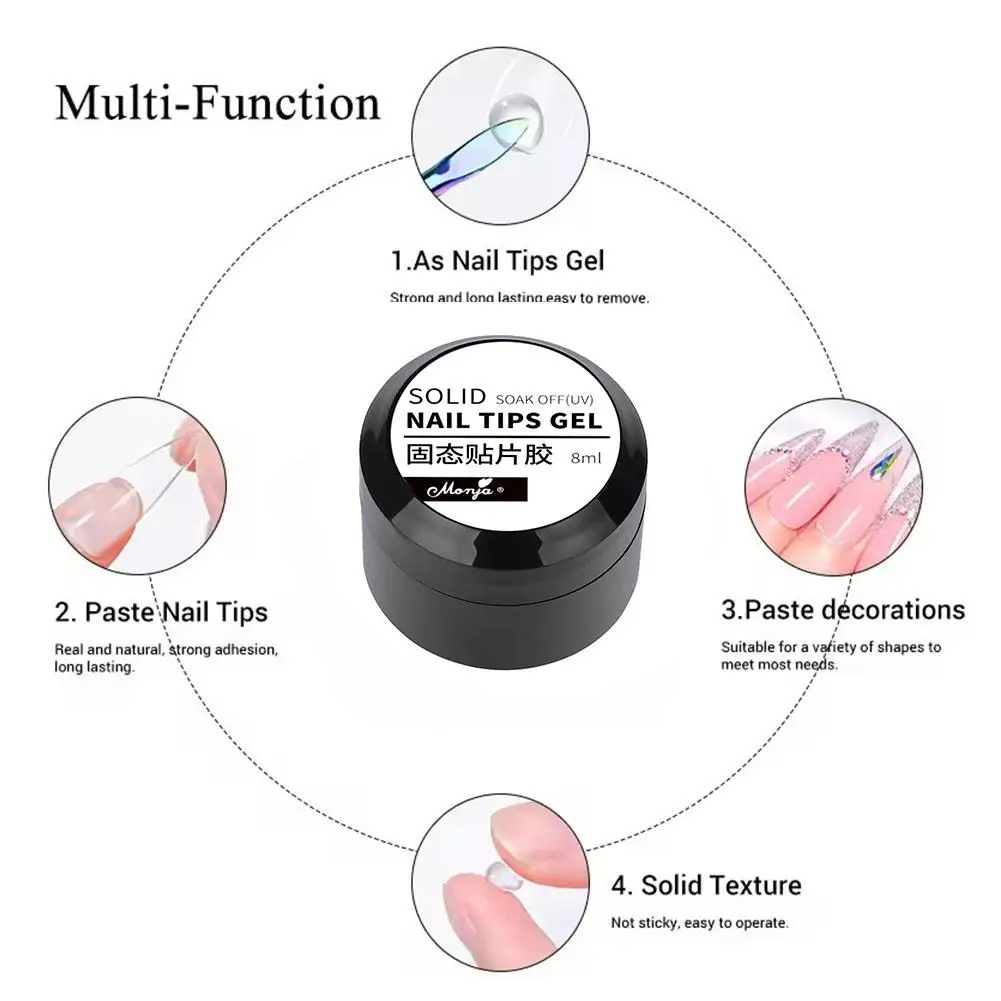 2024 New High-end Solid Patch Gel Wearable Nail Peelable Patch Gel Adhesive For Fake Nail Polishing Solid State Chip Adhesi P8X7 image 6