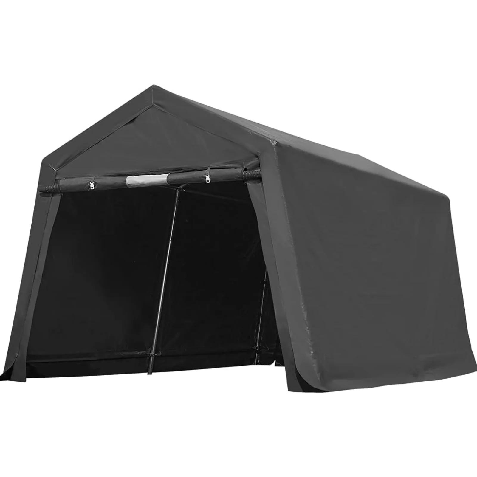 

US 8X14 ft Steel Metal Peak Roof Anti-Snow Portable Garage Shelter Storage Shed Carport for Motorcycle Bike