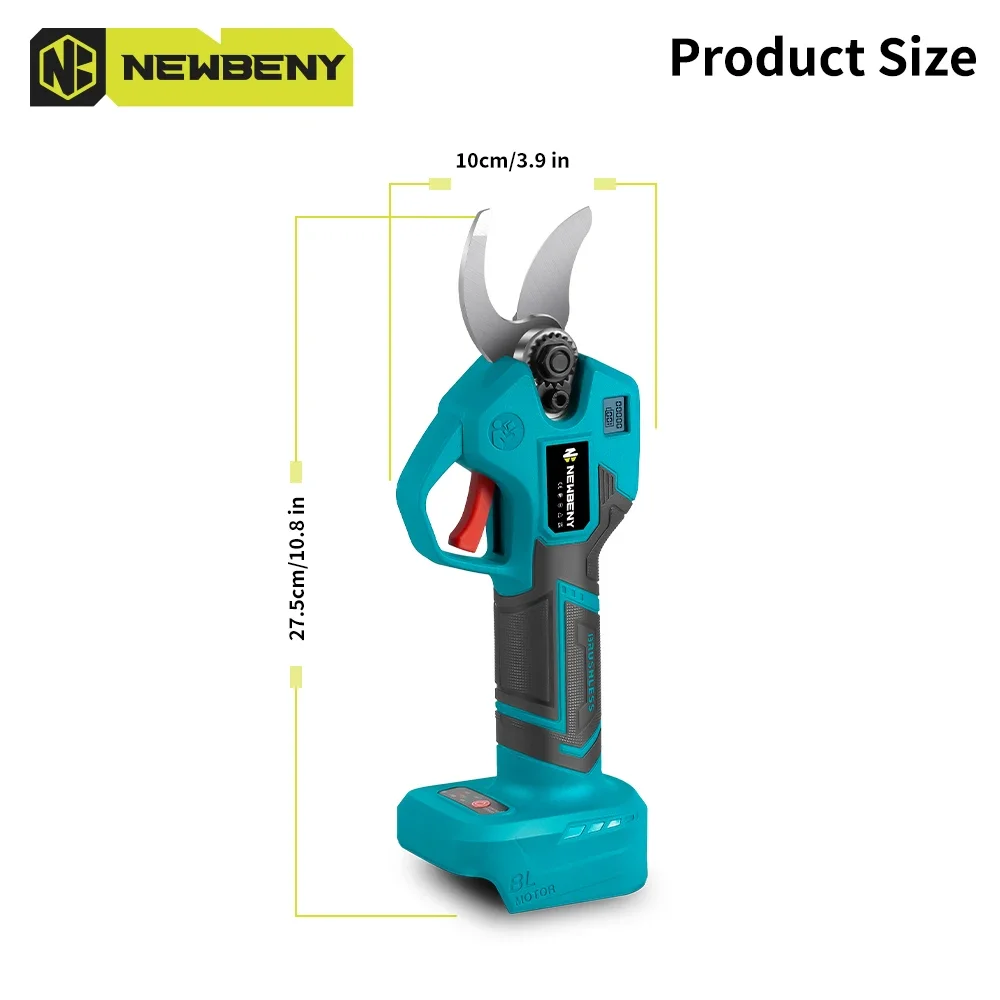 NEWBENY 30mm Brushless Electric Pruning Shears 4 Gear Cordless Garden Fruit Tree Bonsai Beautify Tool For Makita Battery Pin