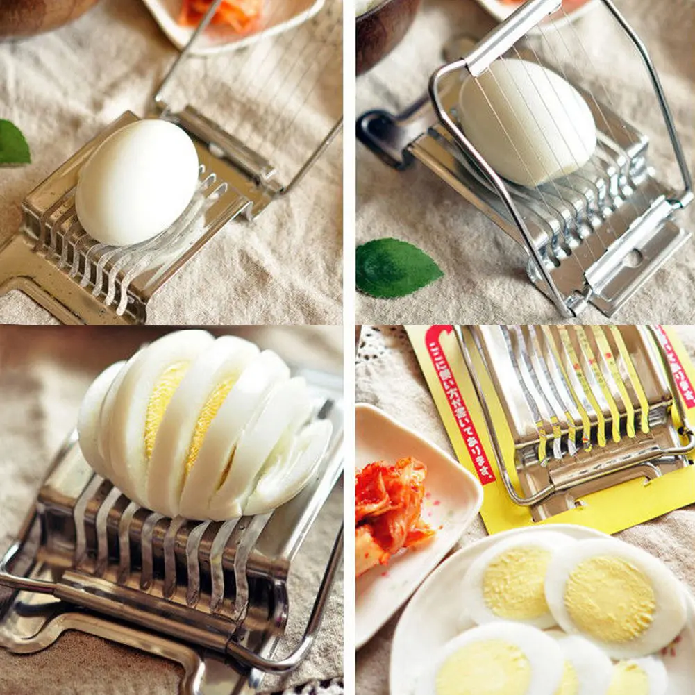 

Egg Slicer Stainless Steel Cutting Wires Multifunctional Kitchen Gadget For Hard Boiled Eggs Cheese