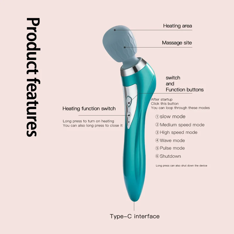 Pistolet de Énergie Musculaire Chauffant, Appareil de Relaxation Électrique Portable, Vibrateur pour Cou, Dos, Cervical, Facia, Corps, High Dead