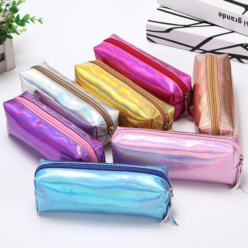 Trendy New Laser Design Pen Bag Student Stationery Storage Zipper Bag Waterproof And Dirt Resistan Pencil Bag Pencil Case