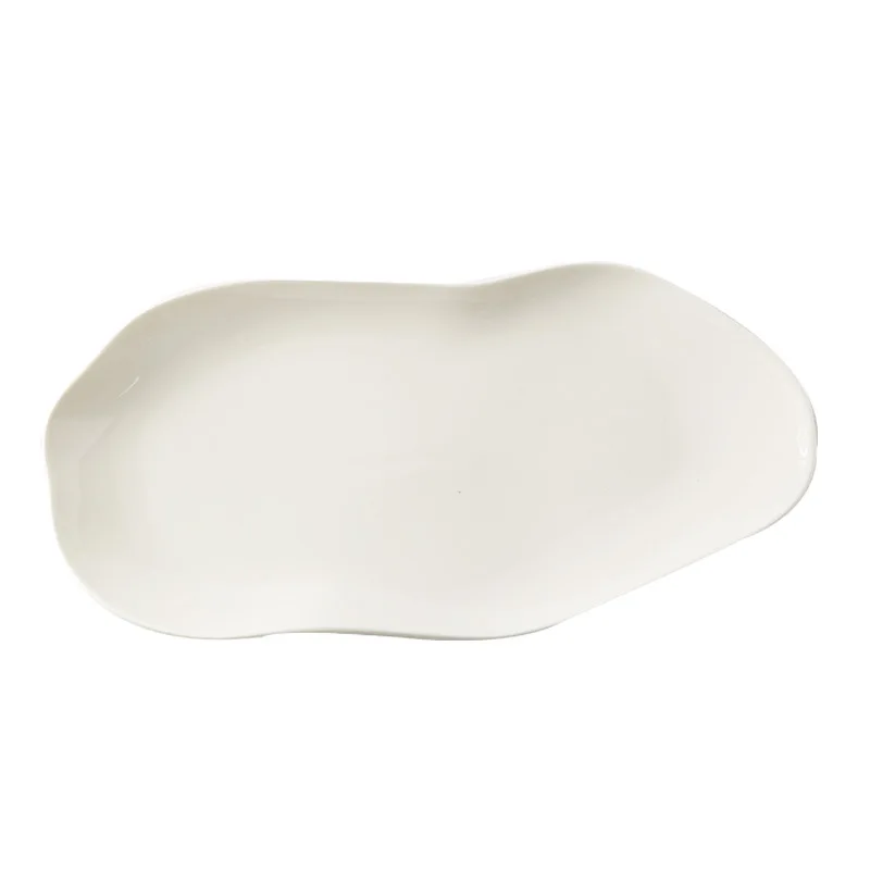 LMM Simple White Plate Commercial Plate Western Household Vegetable Plate