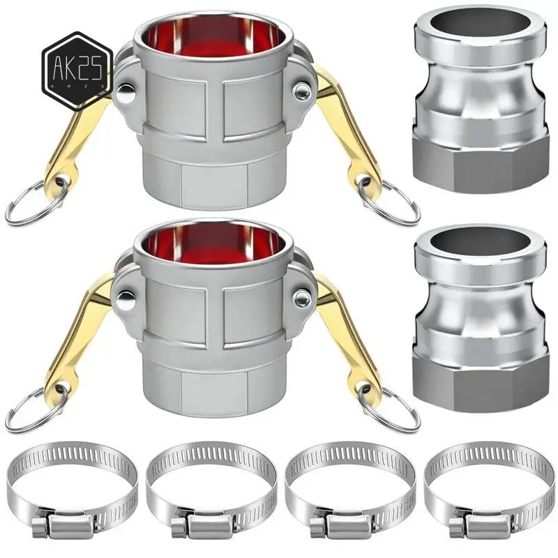 

Комплект фитингов AK25-Camlock типов A и D, 2-дюймовые алюминиевые фитинги Cam and Groove, 2-дюймовый адаптер Camlock, хомуты для шлангов