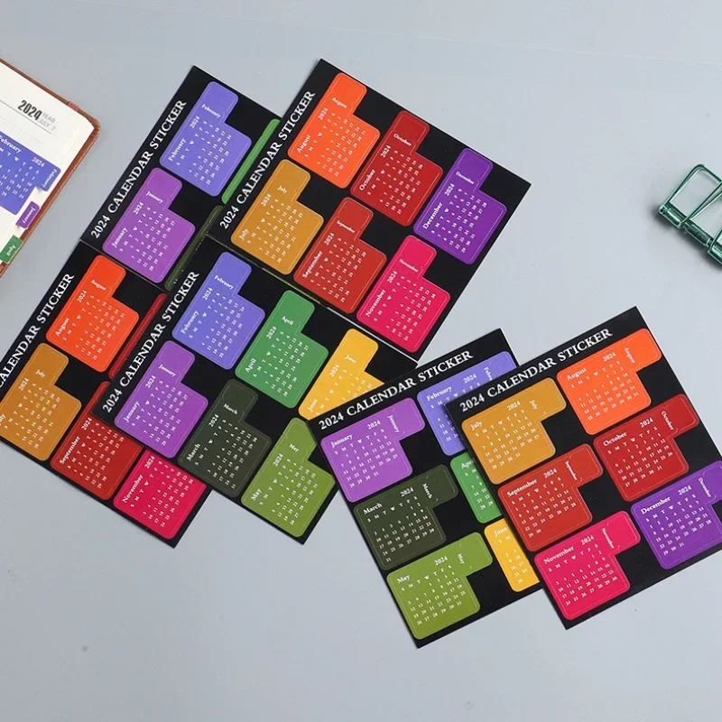 Calendar Sticker 2024 365 Day Date Stick Labels Decorative Scrapbooking Diary Album Planner Hand Made Collage Material Stickers