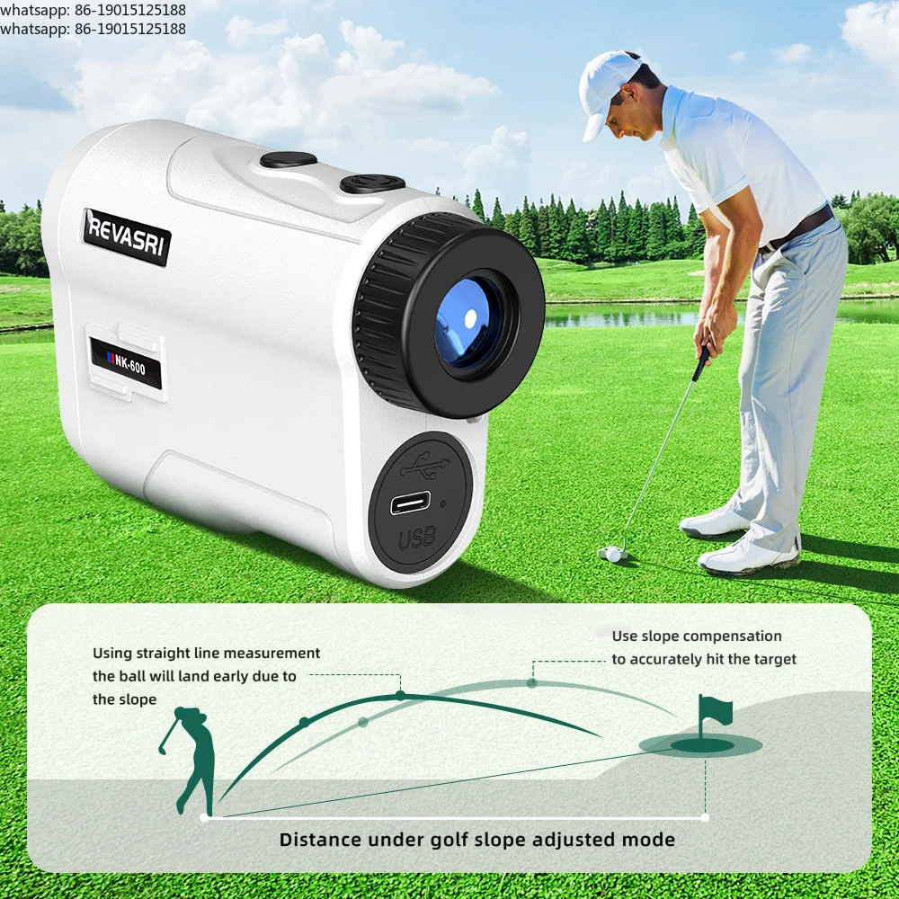 Golf rechargeable 600M/1000M 6x magnifying monocular telescope outdoor sports rangefinder