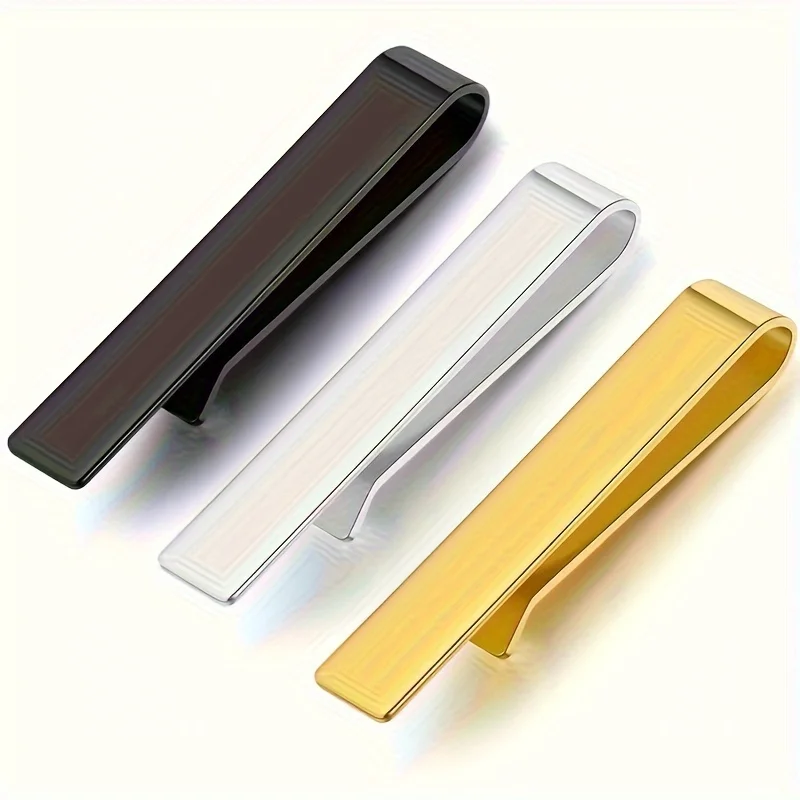 

1pc/Men'S StainlSteel Silvery Tie Clip, BusinFashion Tie Clip Collar Additions Gun Gift Ideal Choice