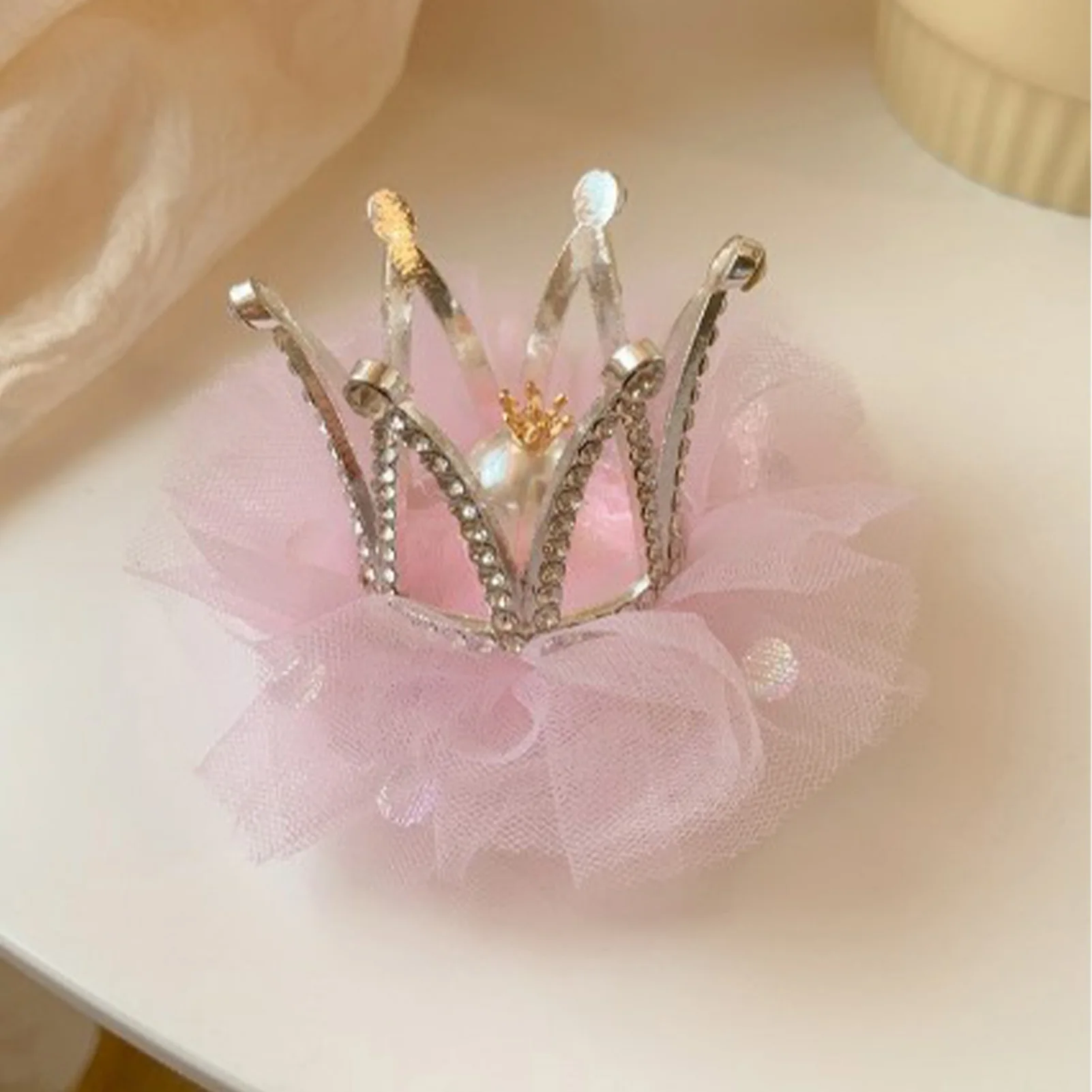 Girl's Diamond Crown Hair Pin Fashionable and Stylish Tying Hair Tool for Home School Daily Hair Decoration