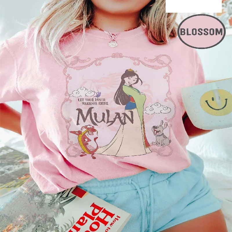 

2025-26 Disney100% cotton printed T-shirt Mulan princess shirts, Disney Mulan travel shirts, Disney World Mulan Mulan Princess