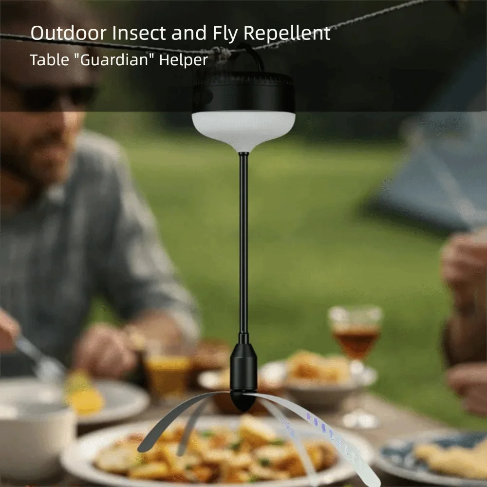 Foldable Design Fly Fan Hangable Multi Functional Mosquito Repellent Fan Repellent Light Night Light Table Fan Restaurant