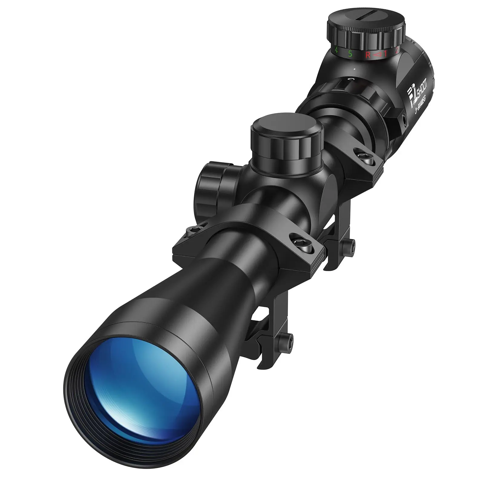 Ezshoot 3-9x40 alcance del rifle rojo verde iluminado riflescope mil-dot retícula óptica mira con soportes para riel de cola de doble cola de 11 mm