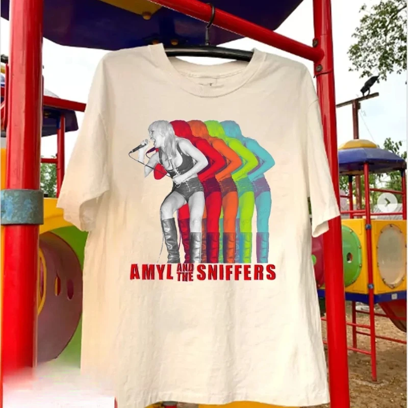 New Multicolor Amyl And The Sniffers Doristino Limited Edition T-shirt    Pure cotton men's and women's same street clothing