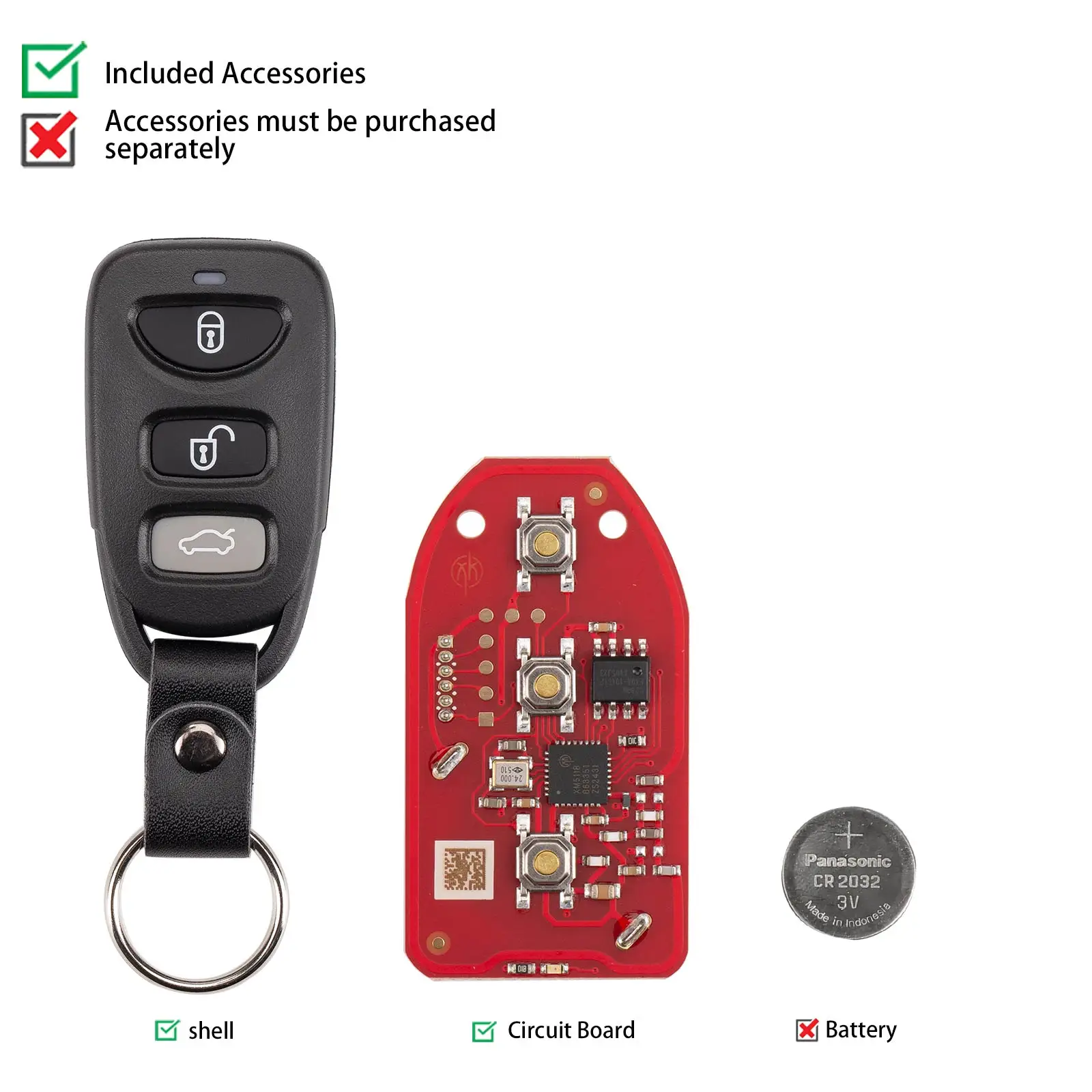 5PCS/LOT Xhorse XKHY21EN/XKHY01EN Wire Universal Remote Key for Hyundai 3+1 Buttons working with Xhorse VVDI Key tool