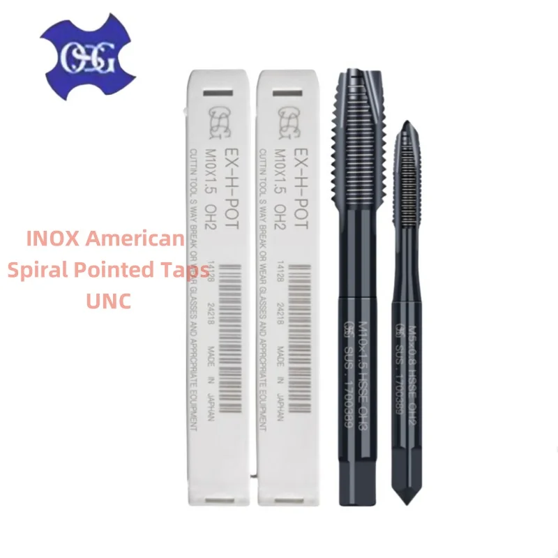 

1PCS Japan OSG HSSE INOX American Spiral Pointed Taps UNF 0-80 2-56 10-32 1/4 3/16 5-44 4-48 8-36steel blind hole tap