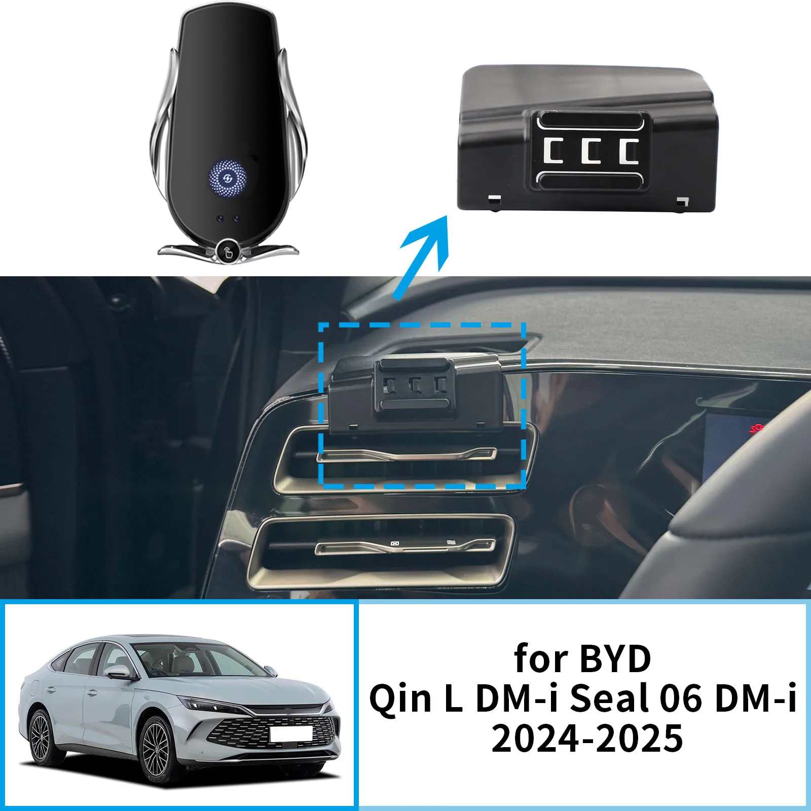 

Car Mobile Phone Holder for BYD Qin L DM-i Seal 06 DM-i 2024 2025 Accessories Navigation Stand Auto GPS Bracket