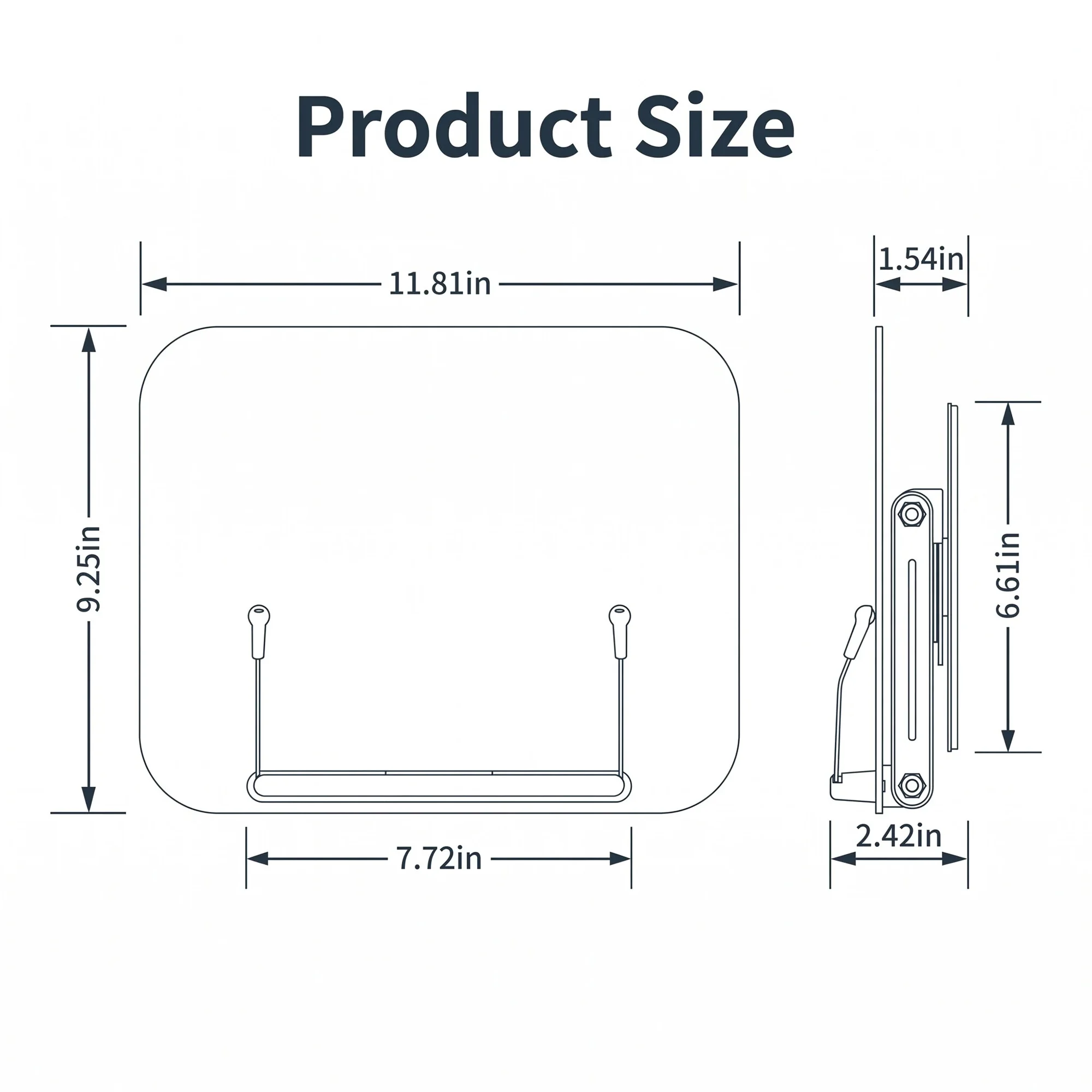 Adjustable Acrylic Book Stand, 360° Rotating Reading Holder, Foldable Laptop & Tablet Riser with Page Clips for Desk, Office & Kitchen