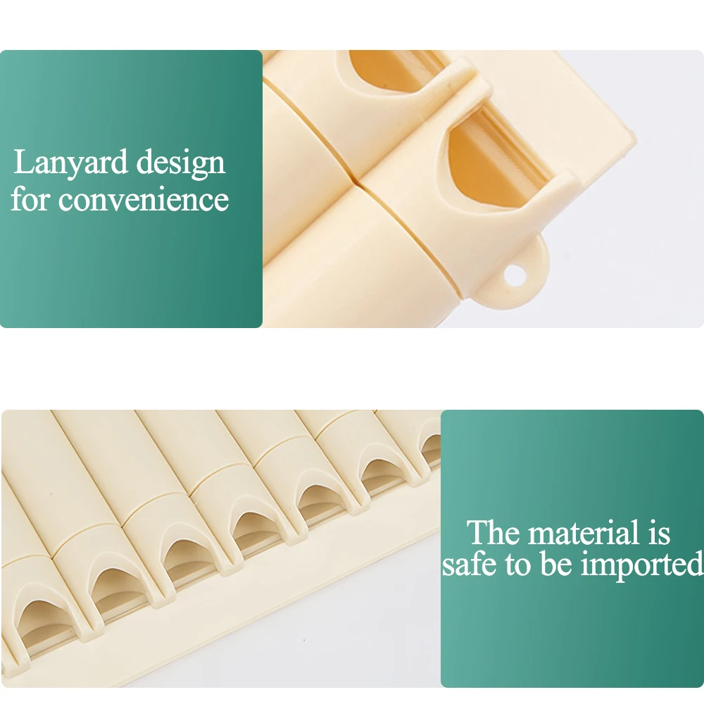 Pan Flute, 18 Pipes Pan Pipe Instrument Key of C for Beginners  with User Manual, Carrying Bag