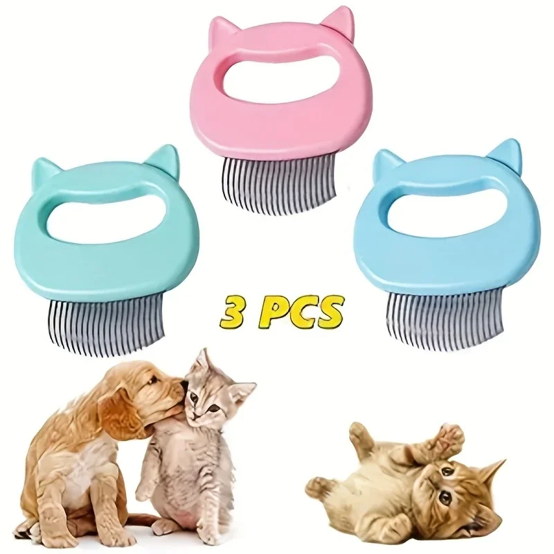 Cat Massage Comb detangling comb Easy Grip Handle Effectively Remove Cat Hair Fine Soft Brush Hair Multi-Color Grooming Tools view 6