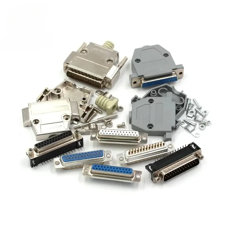 DB25 Series 25Pin Parallel Serial Port Female Male Wire Solder Connector Socket Plug VGA Adapter Plastic Metal Shell Cover