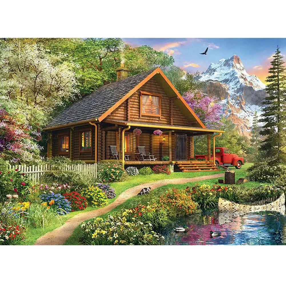 

Village House Full Diamond DIY 5D Diamond Painting Embroidery Cross Stitch Art Kit