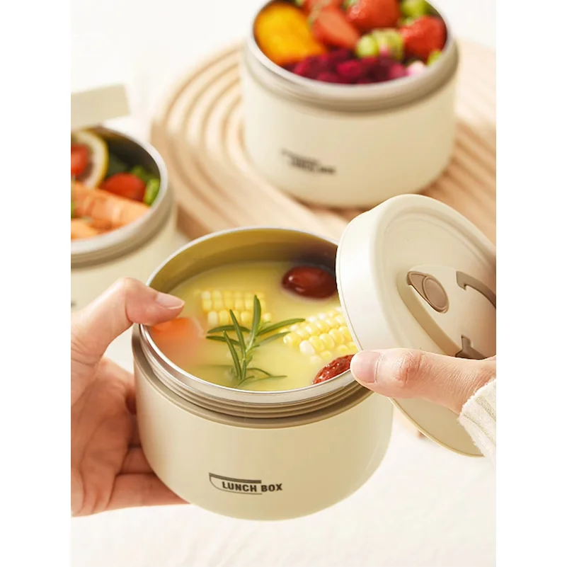 1/2/3/4pcs Portable Insulated Food Lunch Container Set with Thermal Lunch Box Separate Stackable Lunch Container for Adult Kids