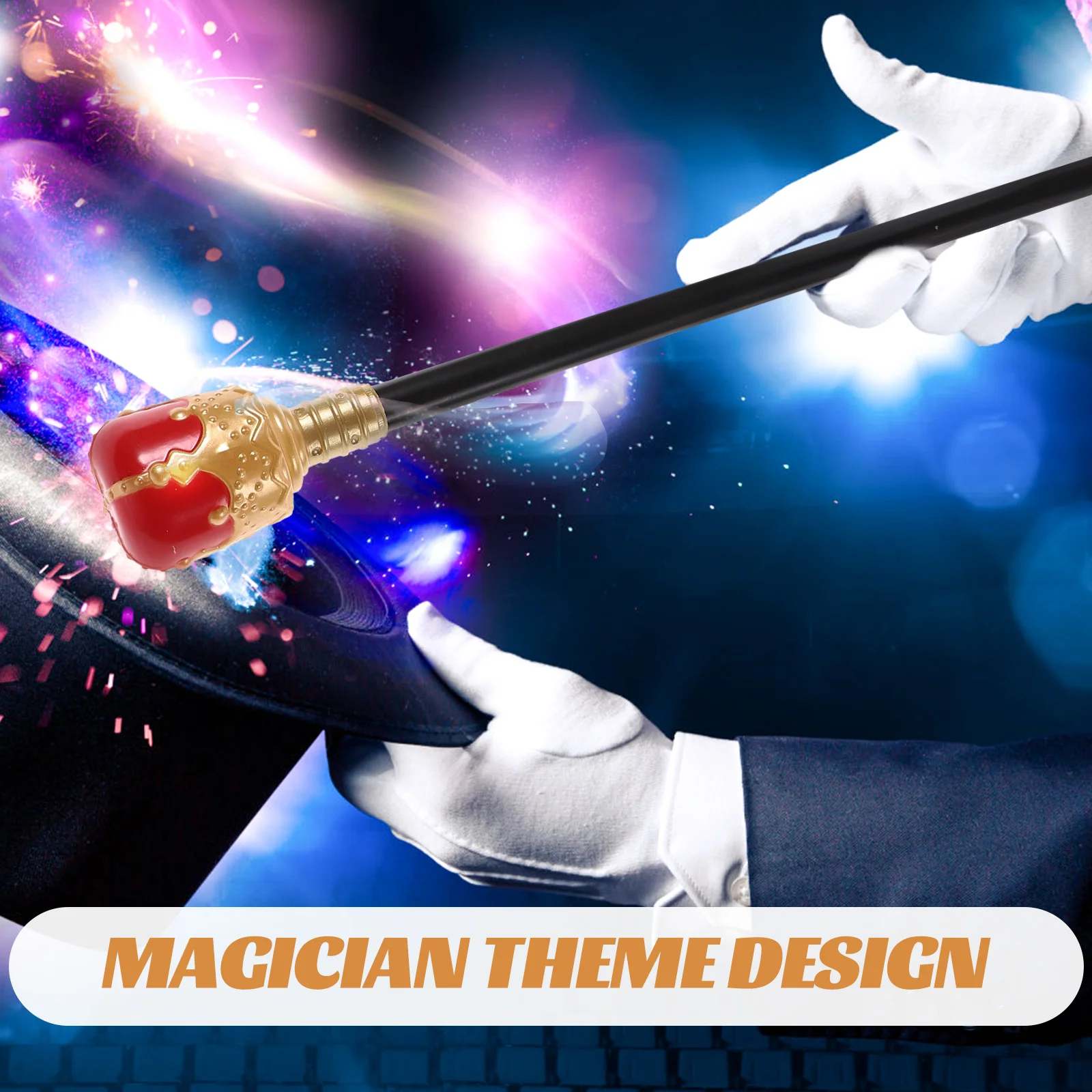 Cosplay Cane Prop Halloween Party Costume Accessory Small Monarch Cane Decorative Walking Stick for Masquerade
