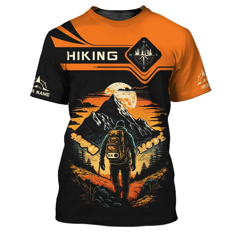 

Custom Name Hiking Mountain Tshirt For Men Personalized Name Short Sleeve Mountain Hiking Tee Shirts Gift For Hiking Lover