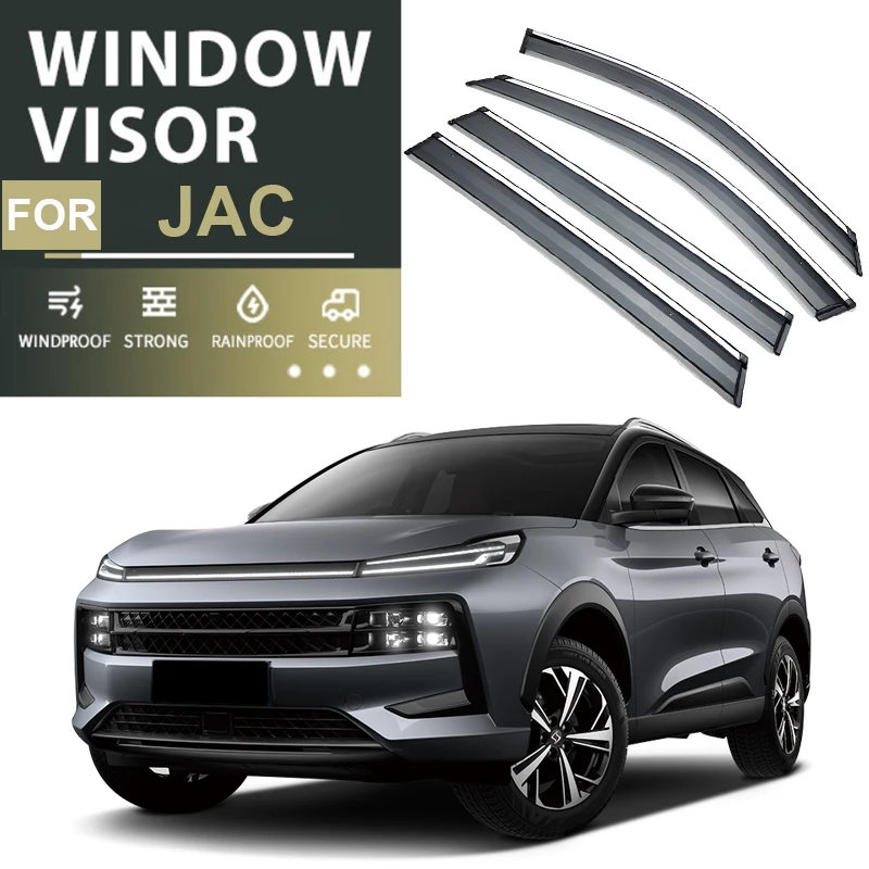 4pcs Car Window Visor For JAC E10X J7 JS4 JS8 JS7 JS8 PLUS X8 PLUS JS6 SEi6 T6 T8 T9 HUNTER 2015-2025 Waterproof Auto Accessory