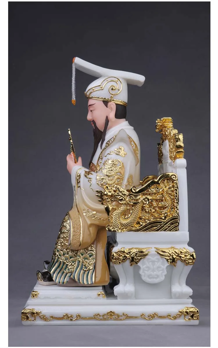 High grade gilding jade Royal BUDDHA figure HOME shop Prosperity SAFE LUCKY protection Omnipotent God YU HUANG DA DI statue