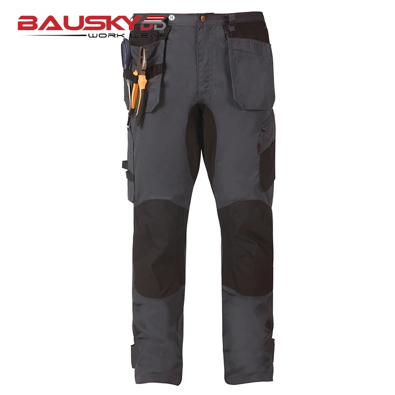 Bauskydd Mens Long Pants Wear-resistant Cargo Pants Multi Pockets Casual Trouser Climbing Outdoor Cycling Work Pants Worker Male