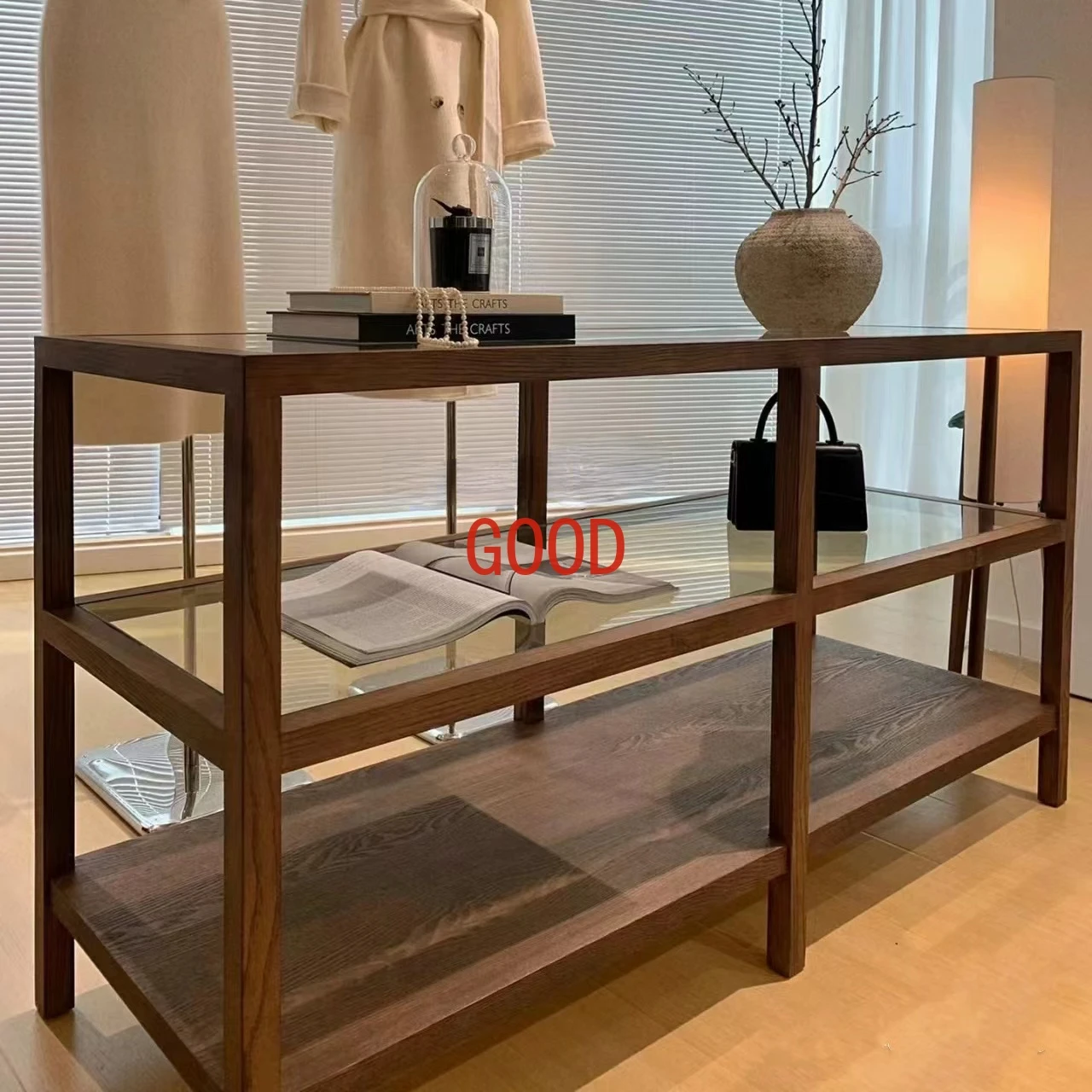 Clothing Store Middle Island Table Ornament Display Cabinet Clothing Display Table Retro Style Display Cabinet