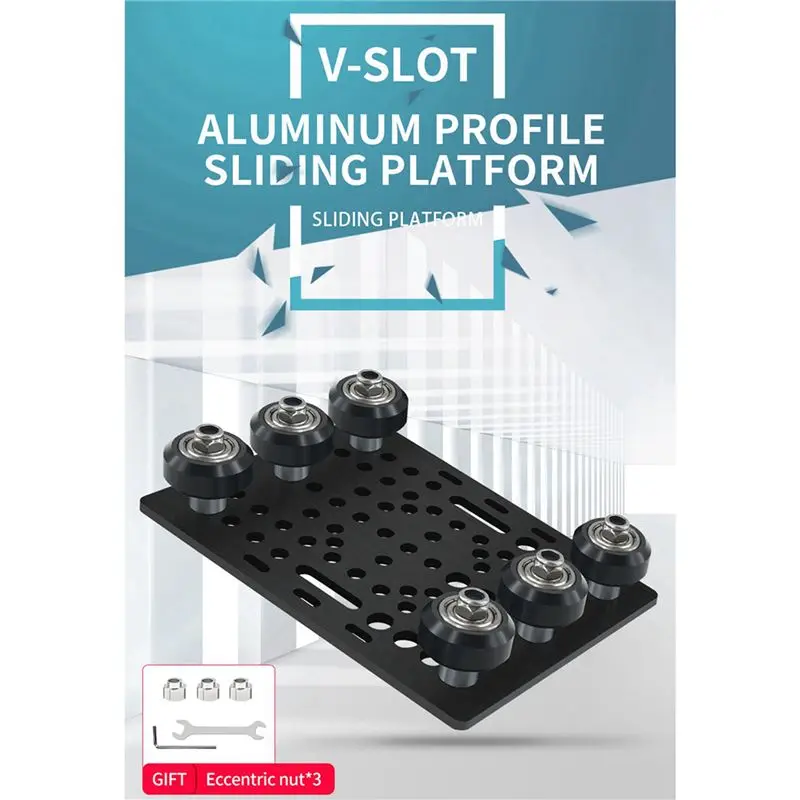 【CHRISTMAS 】3X V-Slot Gantry Plate Set 20-80Mm With V-Slot Solid V Wheel POM Kit For Profiles CNC Machine Part 3D Printer Parts